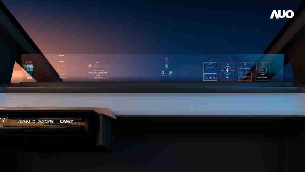 冰球突破无界透明显示接口(Horizon Image Glass)透过车运算方案整合仪表板、、中控台及副驾显示器，，，，一体式全景呈现，，提供乘用者清晰的前方视野、、、、行车必要信息与娱乐功能